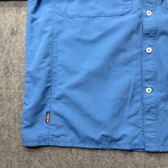 Simms Shirt Men XL Blue Performance Fishing Nylon Long Sleeve Vented Roll Tab 12 - Picture 4 of 14